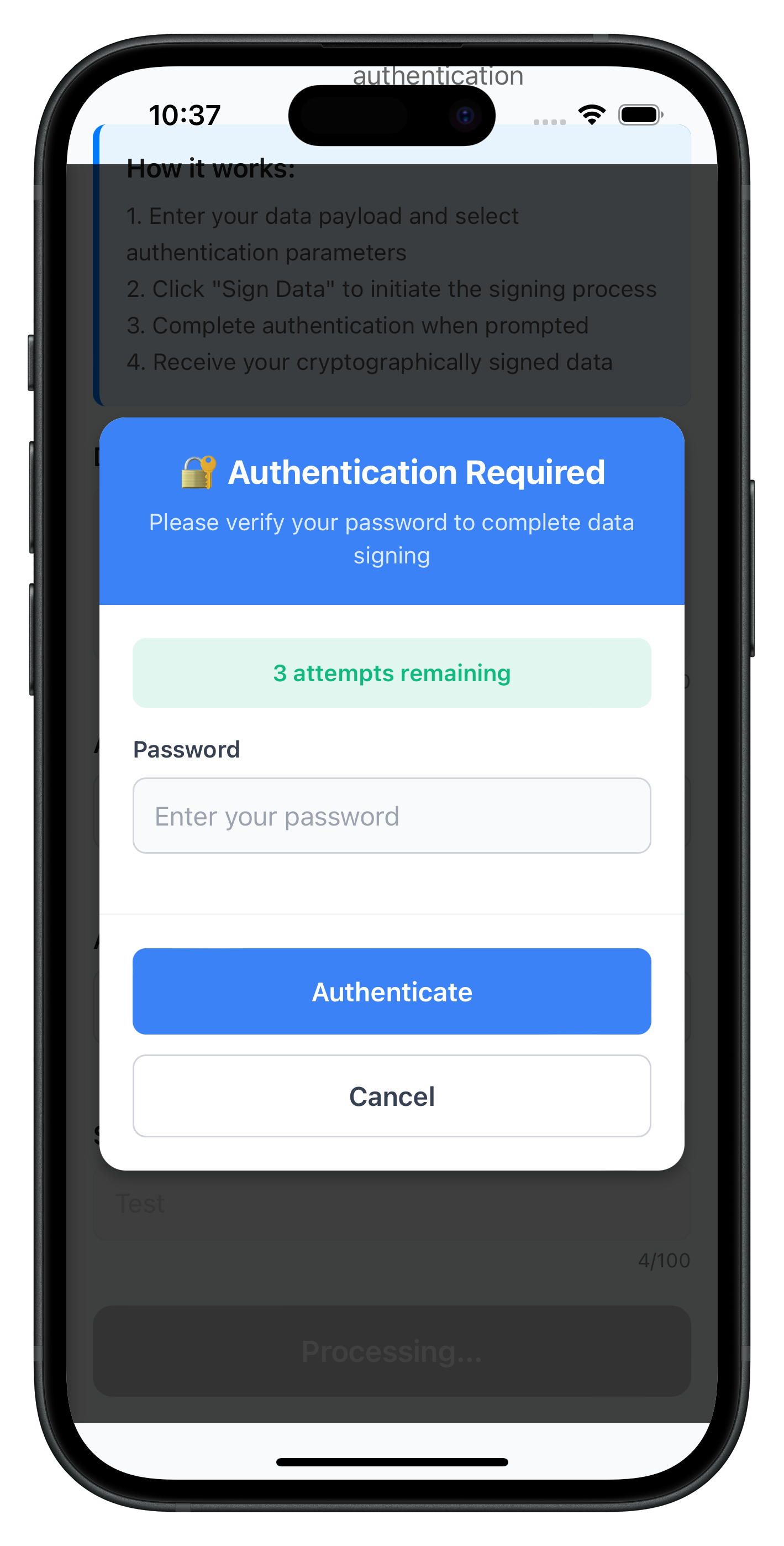 Password Challenge Modal