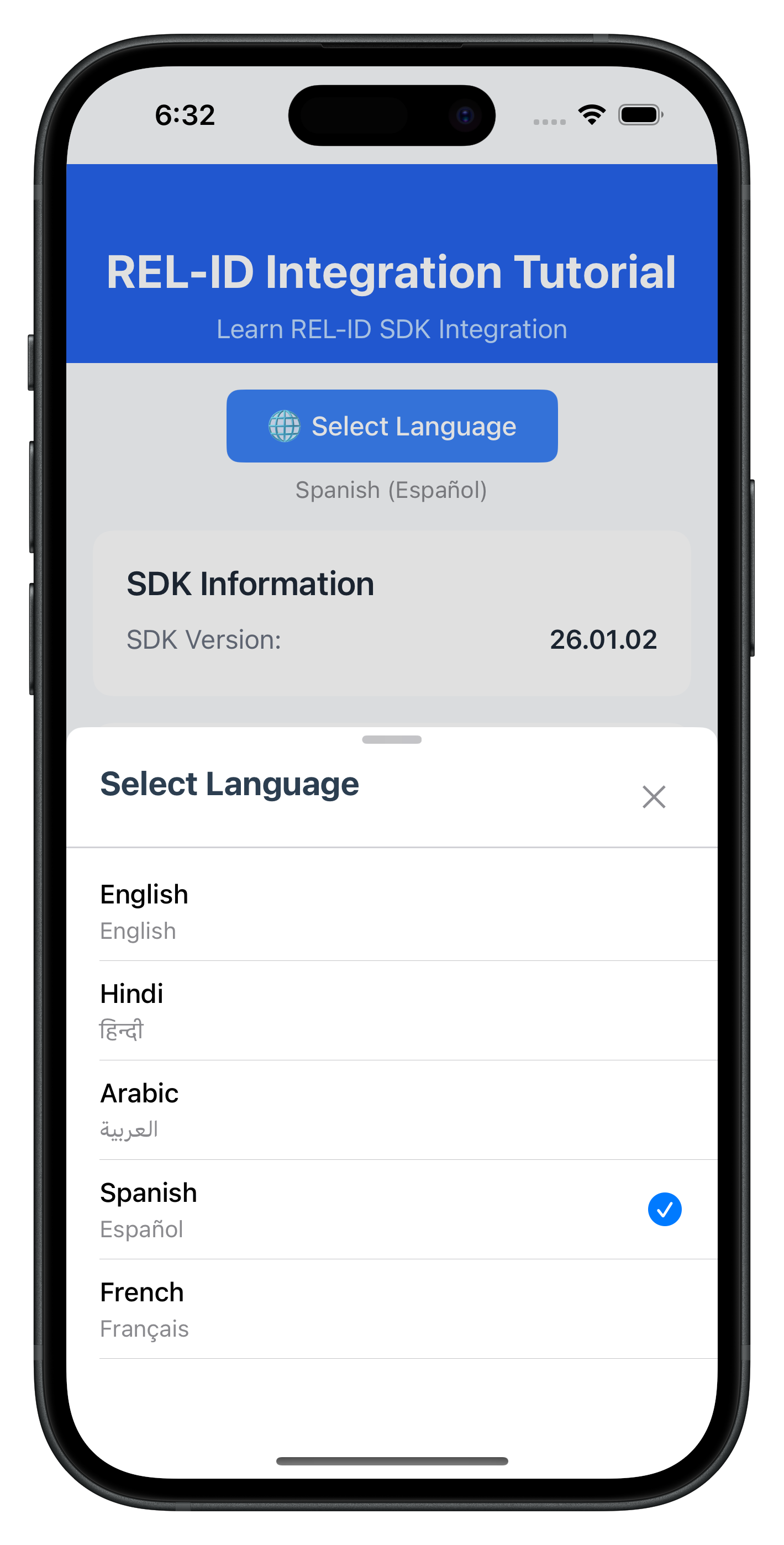 Language Selector Dialog