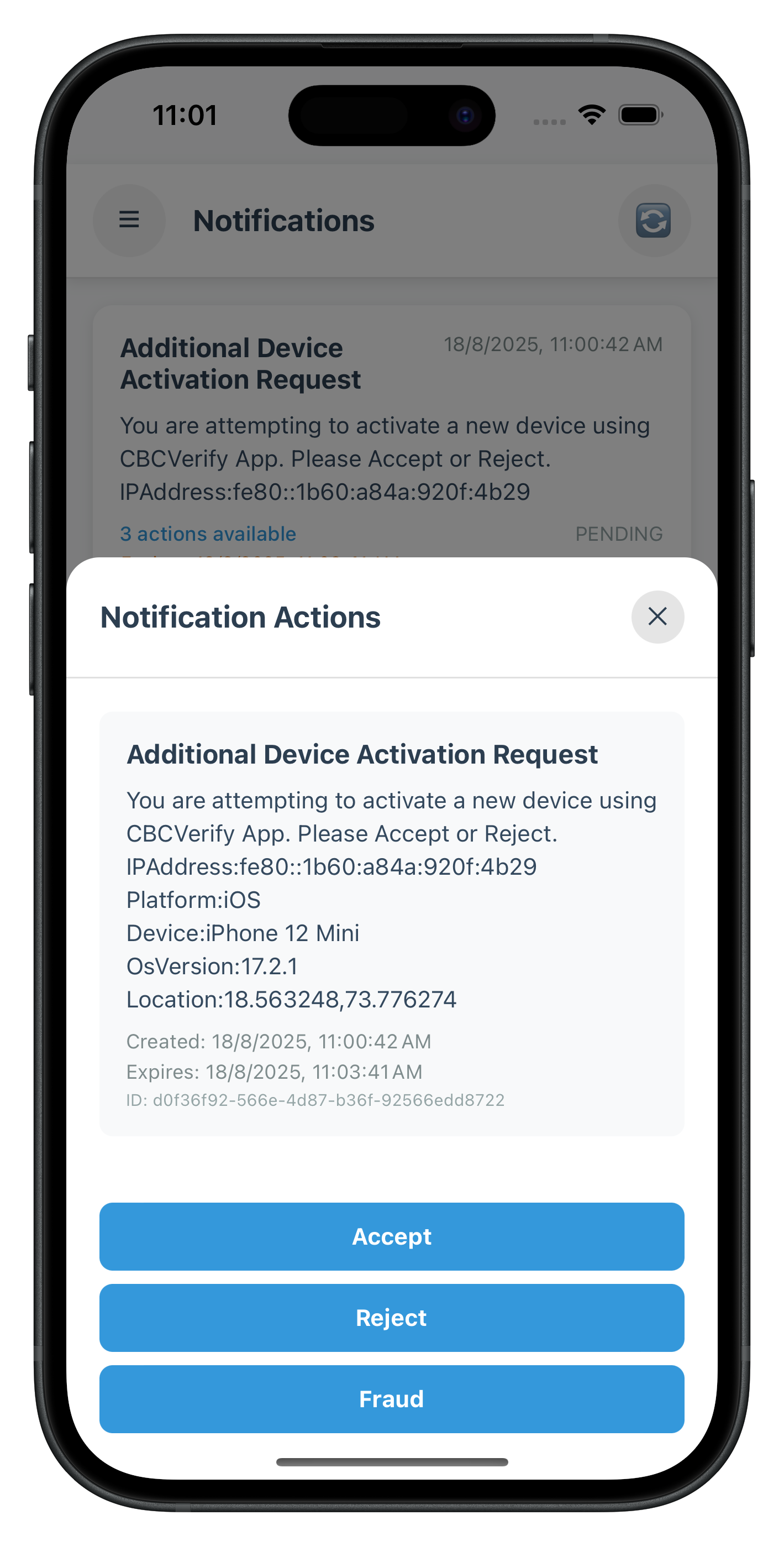 Get Notifiction Actions Screen