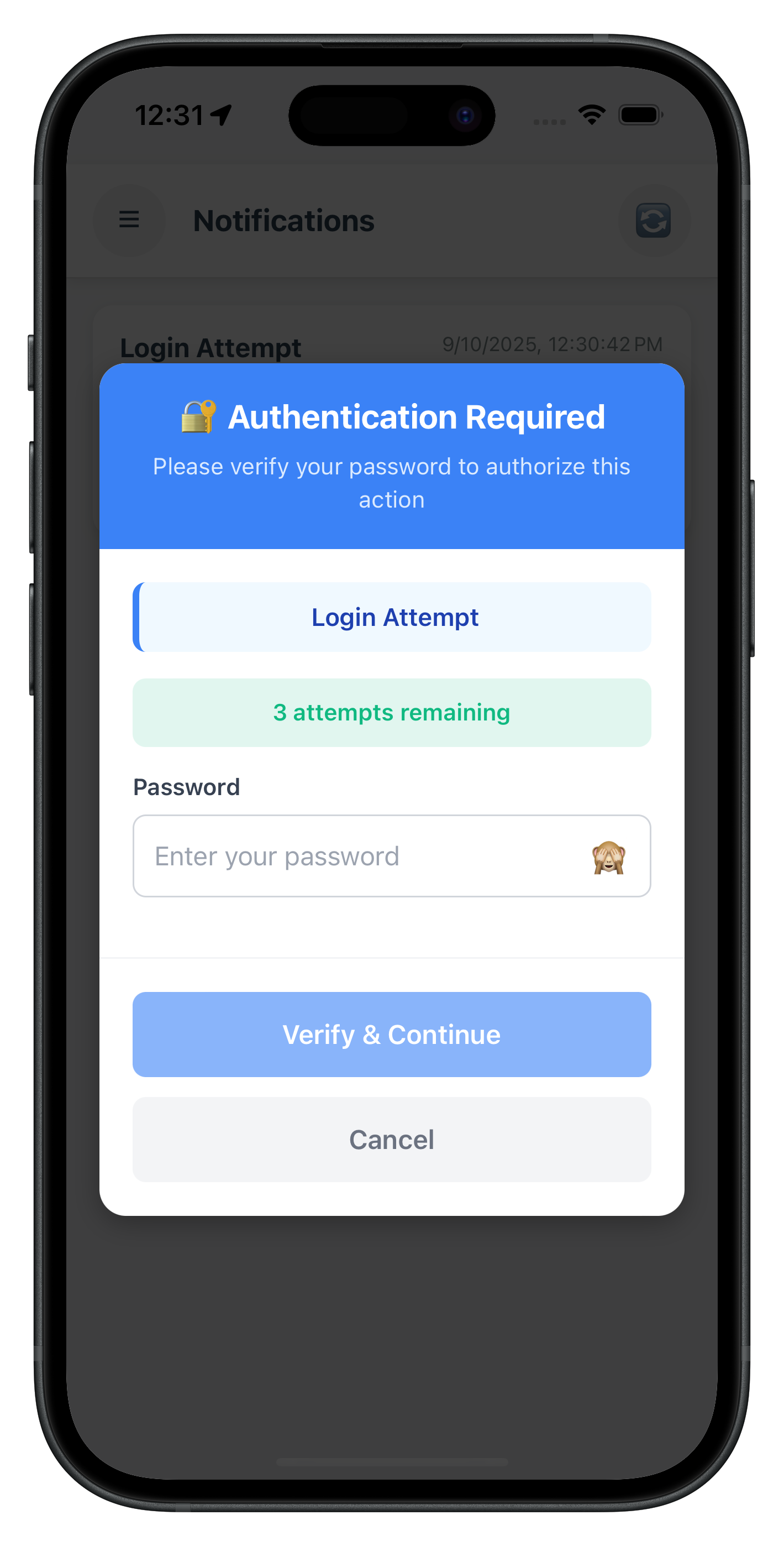 Mobile Threat Detection Screen
